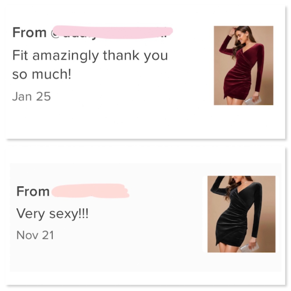 Red Velvet V-Neck Long Sleeve Mini Dress - Picture 6 of 9